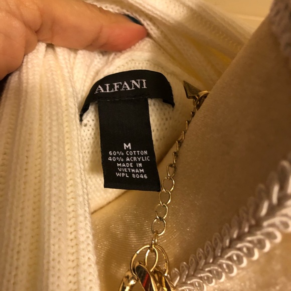 Alfani sweater white NWOT Size Medium - Picture 4 of 4